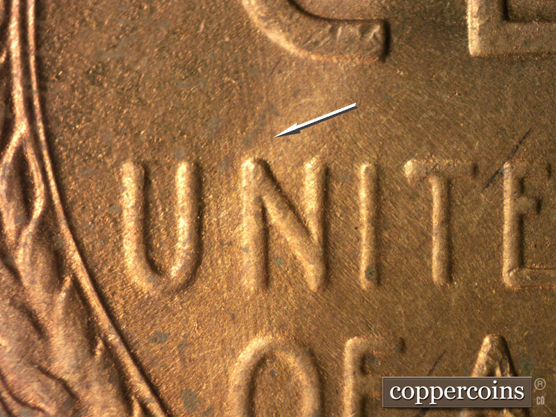 Die-stage B marker on 1946S•1MM•010 (1946 Repunched Mint Mark).