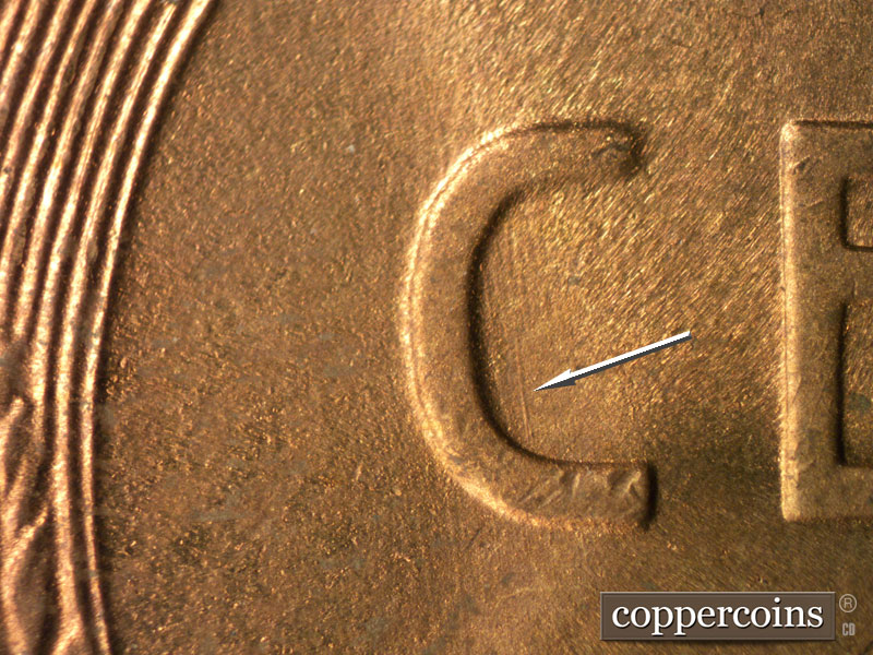 Die-stage B marker on 1946S•1MM•010 (1946 Repunched Mint Mark).
