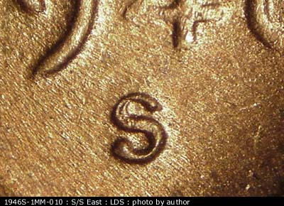 Die-stage C marker on 1946S•1MM•010 (1946 Repunched Mint Mark).