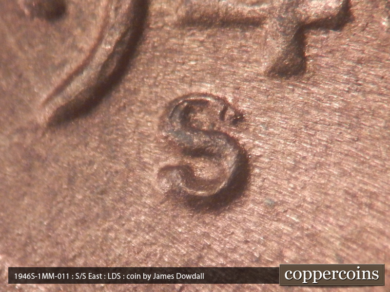 Die-stage C marker on 1946S•1MM•011 (1946 Repunched Mint Mark).