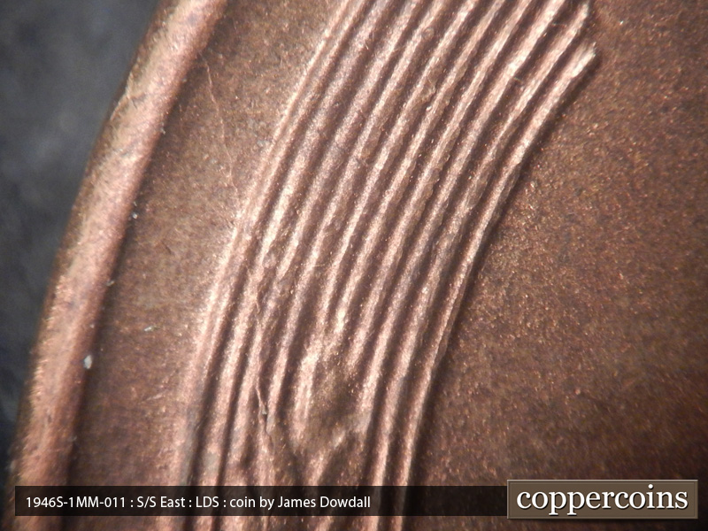 Die-stage C marker on 1946S•1MM•011 (1946 Repunched Mint Mark).