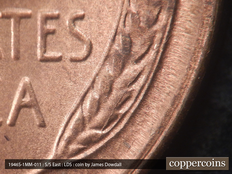Die-stage C marker on 1946S•1MM•011 (1946 Repunched Mint Mark).