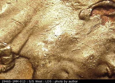 Die-stage C marker on 1946S•1MM•013 (1946 Repunched Mint Mark).
