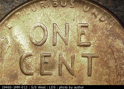 Die-stage C marker on 1946S•1MM•013 (1946 Repunched Mint Mark).