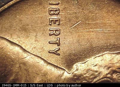 Die-stage C marker on 1946S•1MM•015 (1946 Repunched Mint Mark).