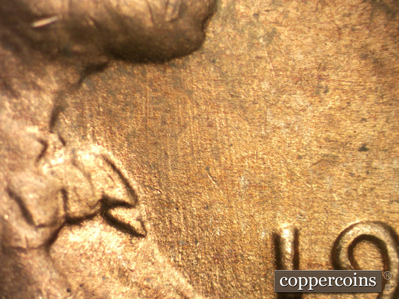 Die-stage B marker on 1946S•1MM•019 (1946 Repunched Mint Mark).