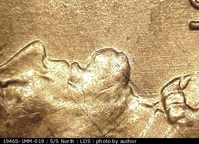 Die-stage C marker on 1946S•1MM•019 (1946 Repunched Mint Mark).