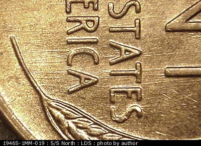 Die-stage C marker on 1946S•1MM•019 (1946 Repunched Mint Mark).