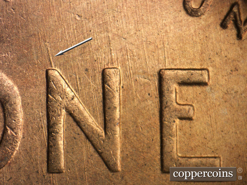 Die-stage B marker on 1946S•1MM•020 (1946 Repunched Mint Mark).