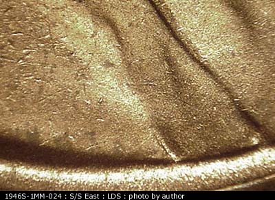 Die-stage C marker on 1946S•1MM•024 (1946 Repunched Mint Mark).