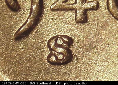 Die-stage C marker on 1946S•1MM•025 (1946 Repunched Mint Mark).