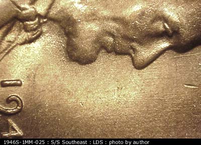 Die-stage C marker on 1946S•1MM•025 (1946 Repunched Mint Mark).