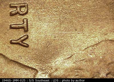 Die-stage C marker on 1946S•1MM•025 (1946 Repunched Mint Mark).
