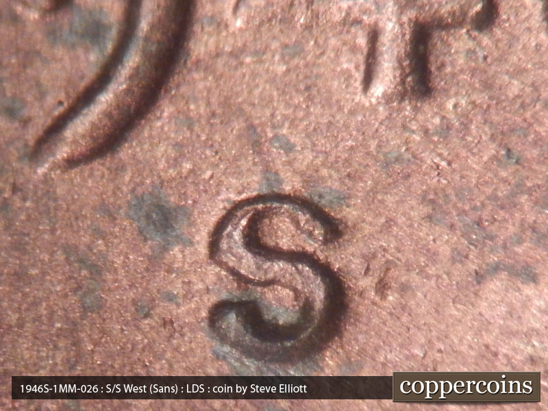 Die-stage C marker on 1946S•1MM•026 (1946 Repunched Mint Mark).