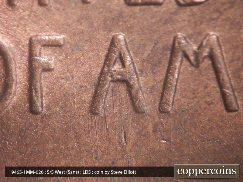 Die-stage C marker on 1946S•1MM•026 (1946 Repunched Mint Mark).