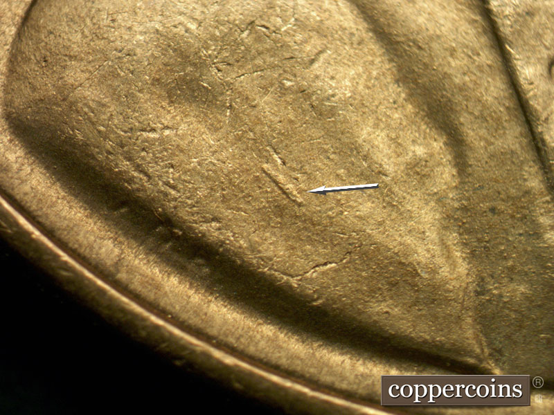 Die-stage B marker on 1946S•1MM•029 (1946 Repunched Mint Mark).