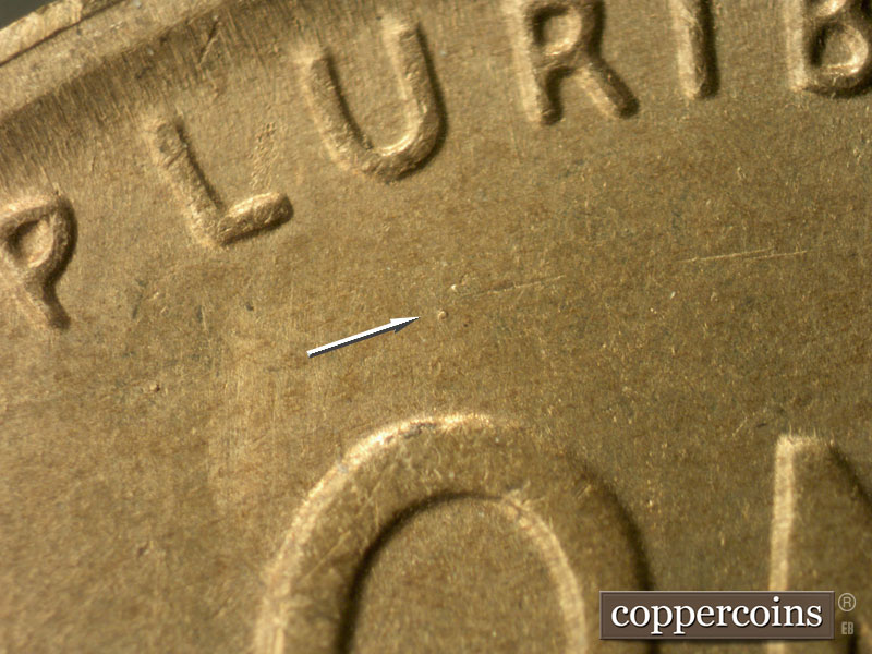 Die-stage B marker on 1946S•1MM•029 (1946 Repunched Mint Mark).