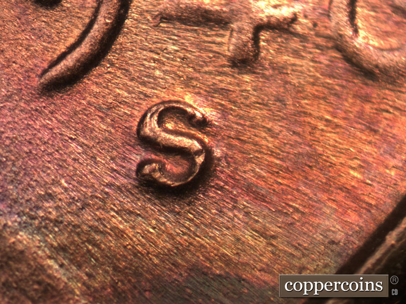 1946 Lincoln cent obverse, CopperCoins die 1946S•1MM•030.