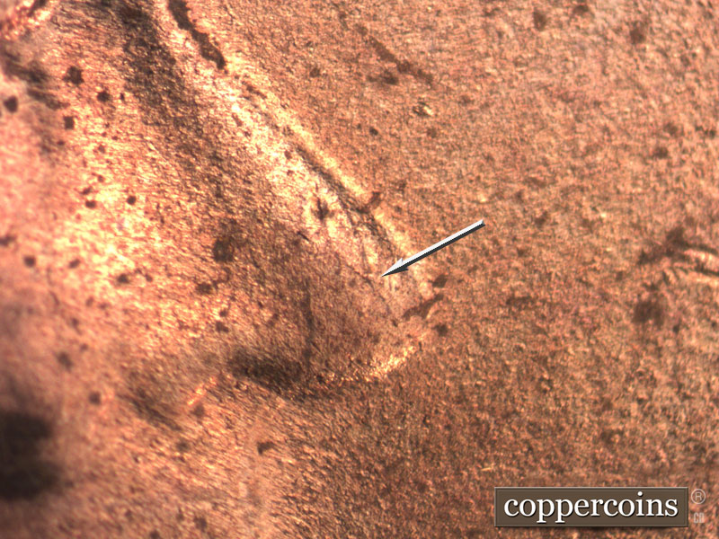 Die-stage B marker on 1946S•1MM•030 (1946 Repunched Mint Mark).