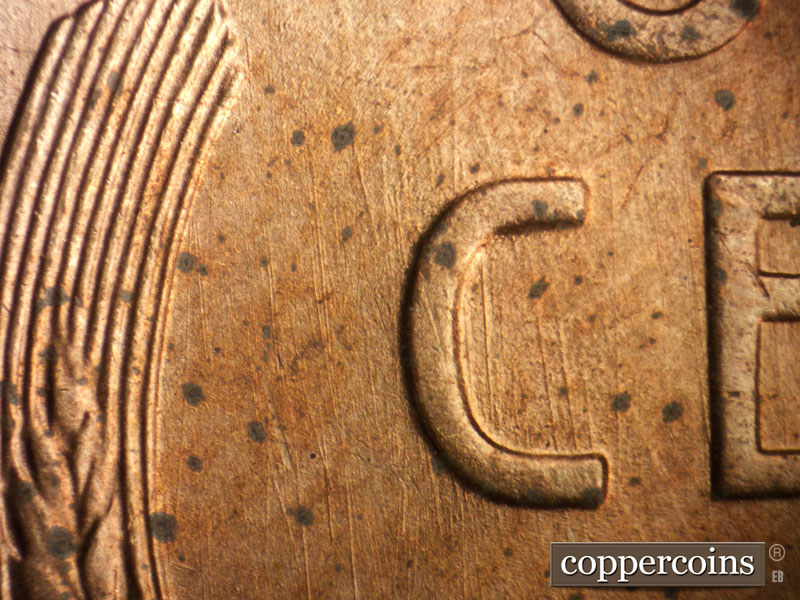 Die-stage B marker on 1946S•1MM•032 (1946 Repunched Mint Mark).
