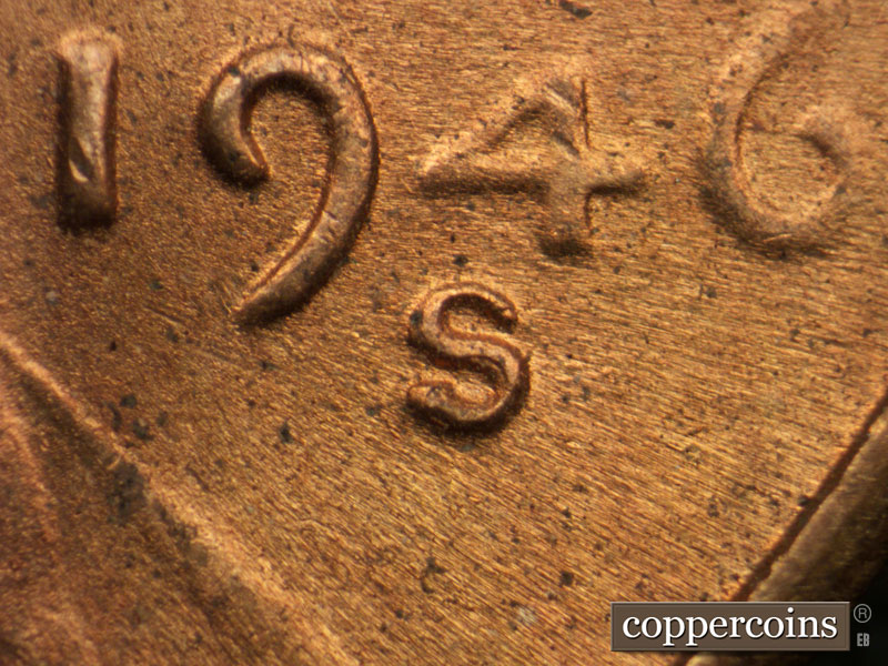 Die-stage C marker on 1946S•1MM•032 (1946 Repunched Mint Mark).