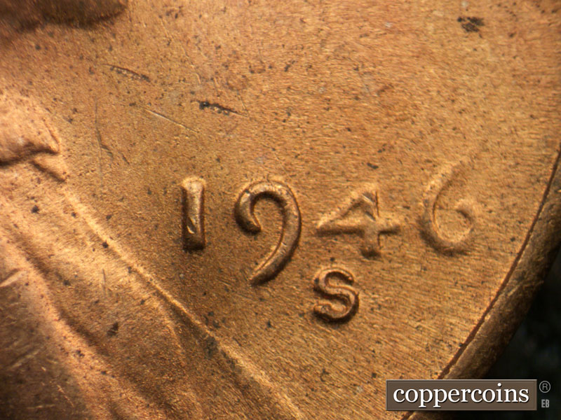 Die-stage C marker on 1946S•1MM•032 (1946 Repunched Mint Mark).