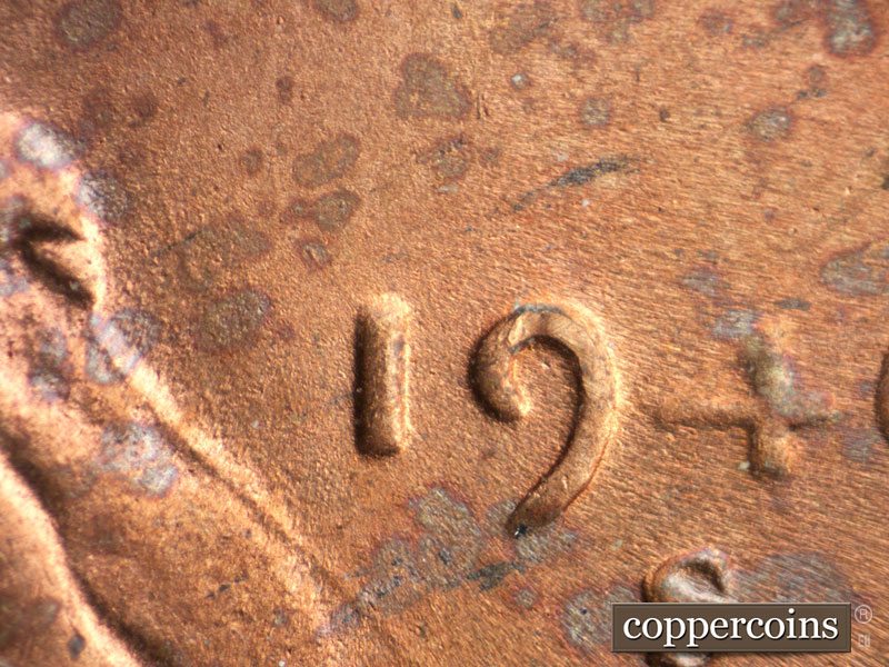 Die-stage C marker on 1946S•1MM•033 (1946 Repunched Mint Mark).