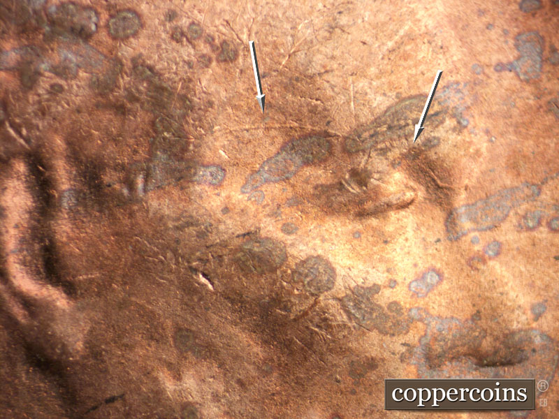 Die-stage C marker on 1946S•1MM•033 (1946 Repunched Mint Mark).