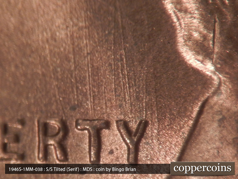 Die-stage B marker on 1946S•1MM•038 (1946 Repunched Mint Mark).