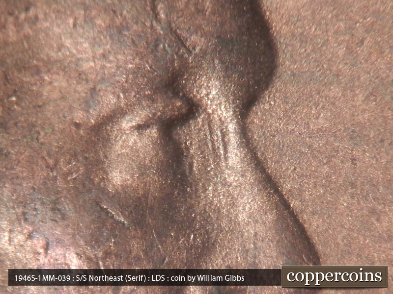 Die-stage C marker on 1946S•1MM•039 (1946 Repunched Mint Mark).