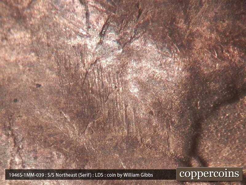 Die-stage C marker on 1946S•1MM•039 (1946 Repunched Mint Mark).