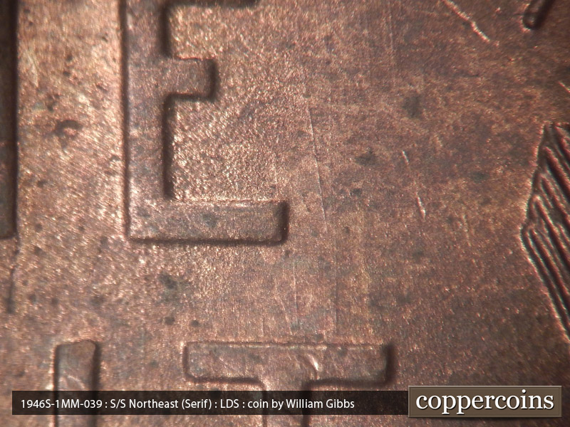 Die-stage C marker on 1946S•1MM•039 (1946 Repunched Mint Mark).