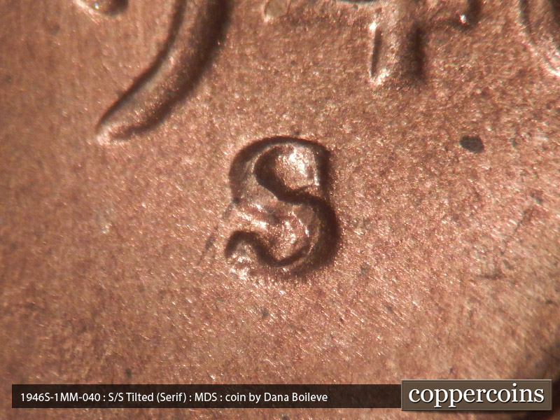 1946 Lincoln cent obverse, CopperCoins die 1946S•1MM•040.