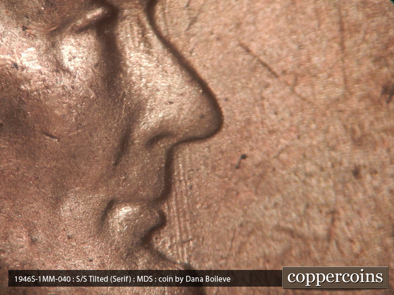 Die-stage B marker on 1946S•1MM•040 (1946 Repunched Mint Mark).