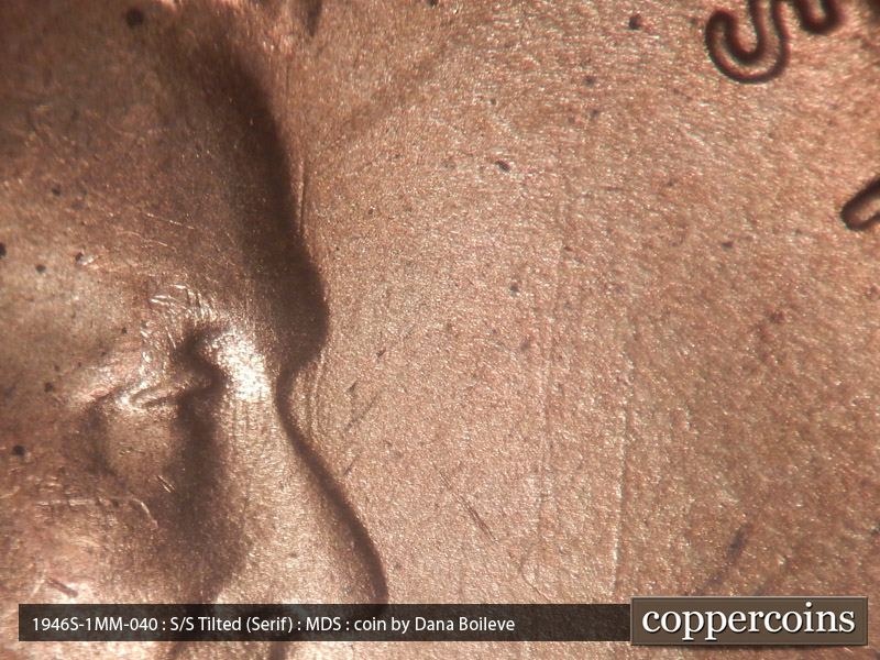 Die-stage B marker on 1946S•1MM•040 (1946 Repunched Mint Mark).