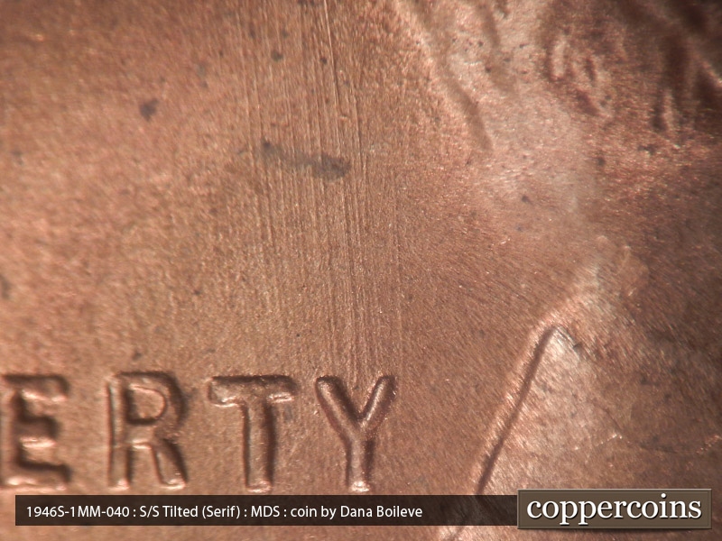 Die-stage B marker on 1946S•1MM•040 (1946 Repunched Mint Mark).