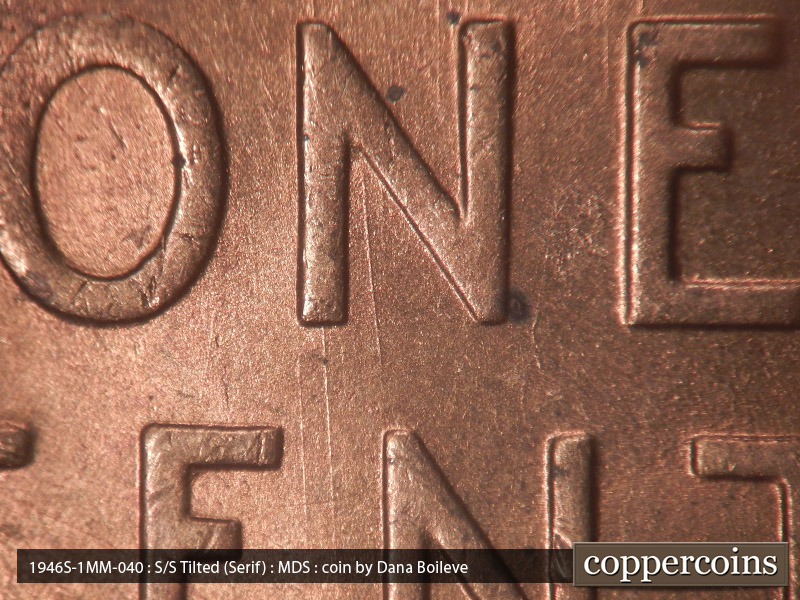 Die-stage B marker on 1946S•1MM•040 (1946 Repunched Mint Mark).