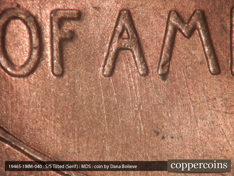 Die-stage B marker on 1946S•1MM•040 (1946 Repunched Mint Mark).