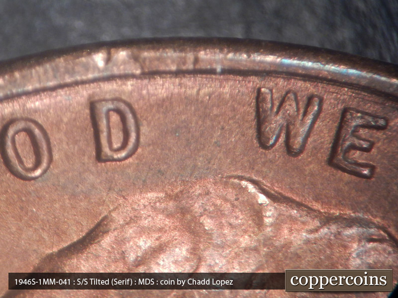 Die-stage B marker on 1946S•1MM•041 (1946 Repunched Mint Mark).