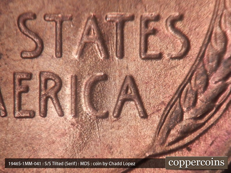 Die-stage B marker on 1946S•1MM•041 (1946 Repunched Mint Mark).