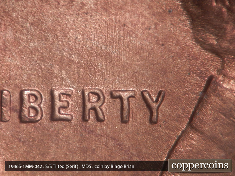 Die-stage B marker on 1946S•1MM•042 (1946 Repunched Mint Mark).