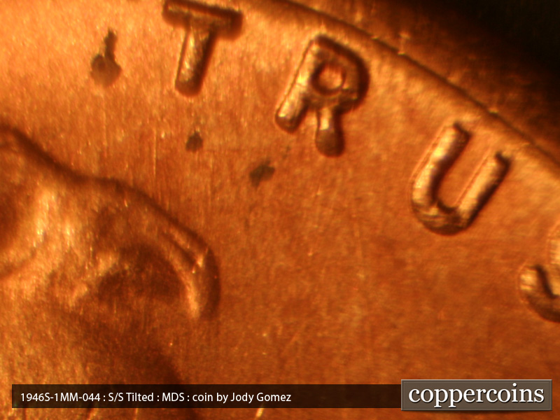 Die-stage B marker on 1946S•1MM•044 (1946 Repunched Mint Mark).
