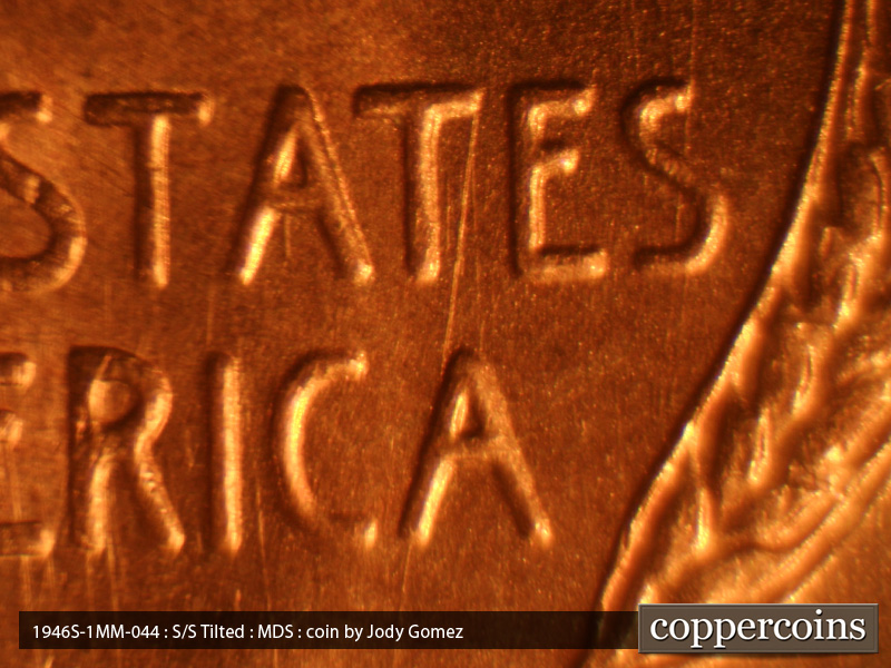 Die-stage B marker on 1946S•1MM•044 (1946 Repunched Mint Mark).