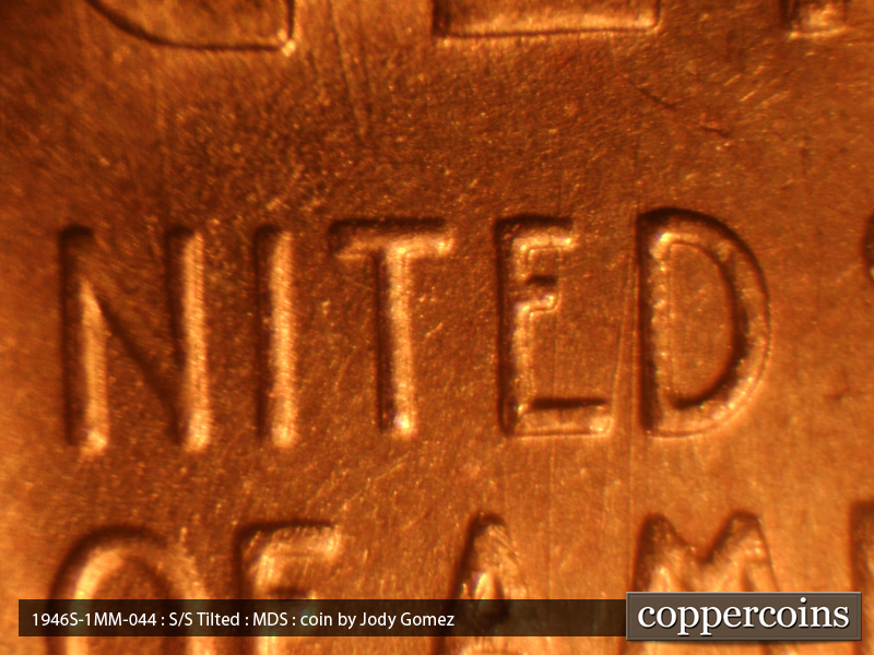 Die-stage B marker on 1946S•1MM•044 (1946 Repunched Mint Mark).