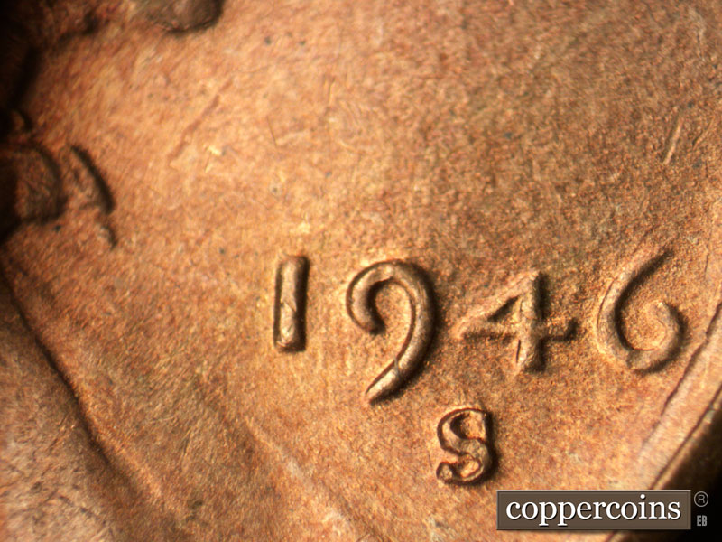 Die-stage C marker on 1946S•1MM•044 (1946 Repunched Mint Mark).