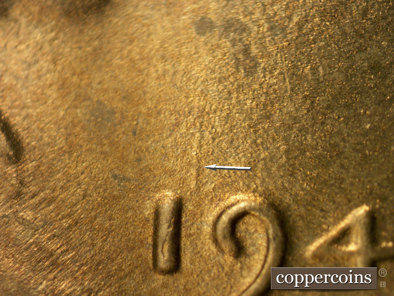 Die-stage C marker on 1946S•1MM•046 (1946 Repunched Mint Mark).