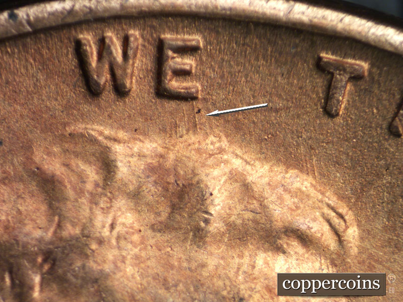 Die-stage B marker on 1946S•1MM•047 (1946 Repunched Mint Mark).