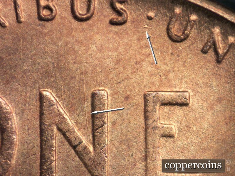 Die-stage B marker on 1946S•1MM•047 (1946 Repunched Mint Mark).