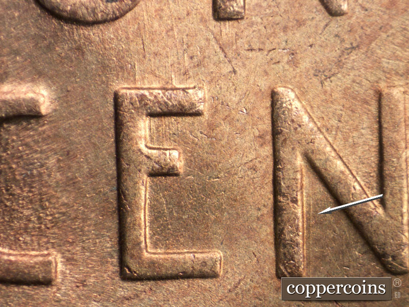 Die-stage B marker on 1946S•1MM•047 (1946 Repunched Mint Mark).