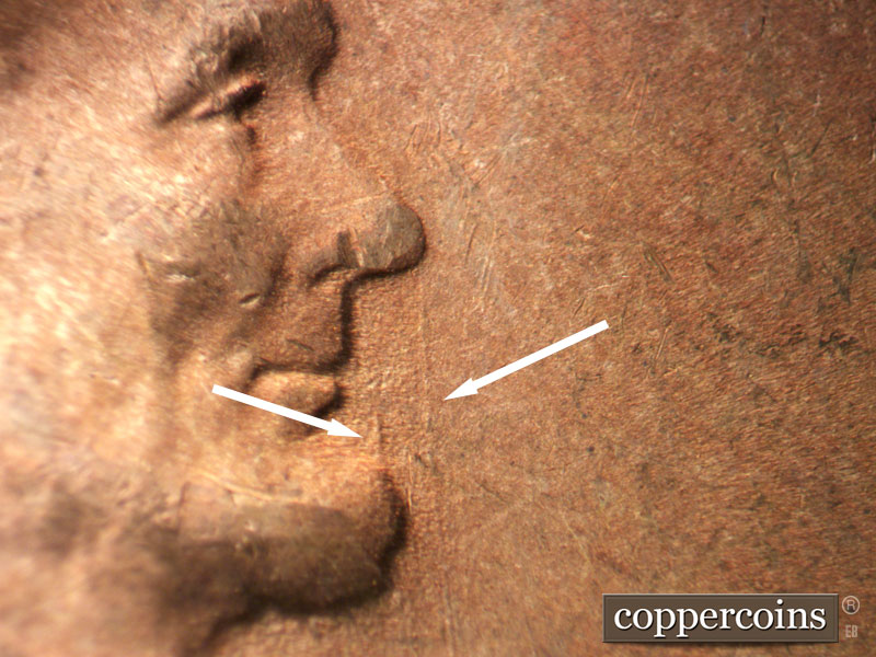 Die-stage B marker on 1946S•1MM•051 (1946 Repunched Mint Mark).